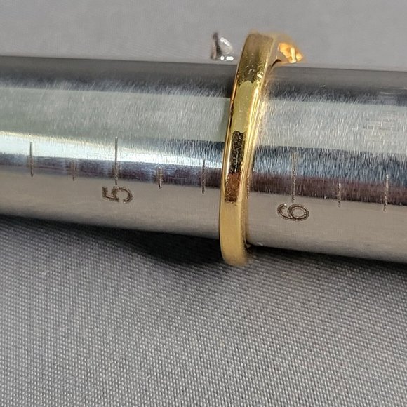 18KHGE Gold Electroplated Womens Rhinestone Design Fashion Ring Size 5 3/4 - Picture 7 of 7